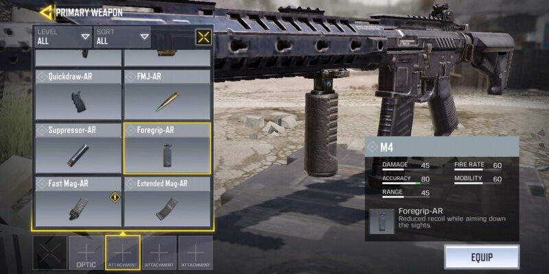 attachments for guns in Call of Duty Mobile