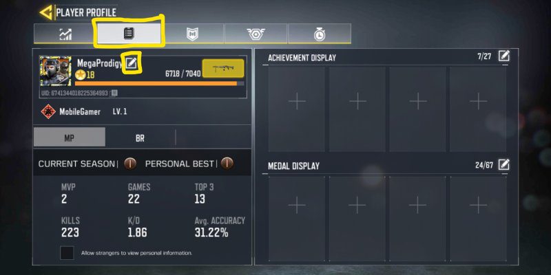 how to change name in Call of Duty Mobile