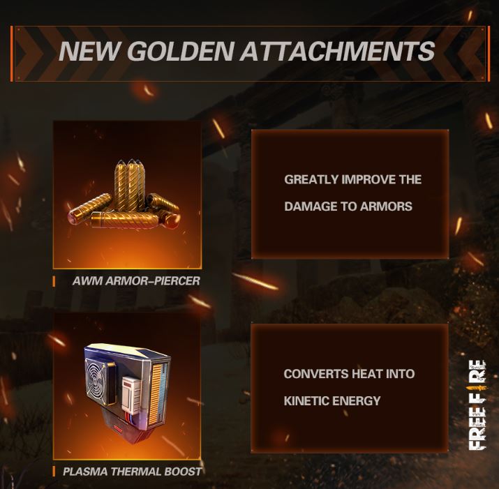 free fire advanced attachments, free fire update