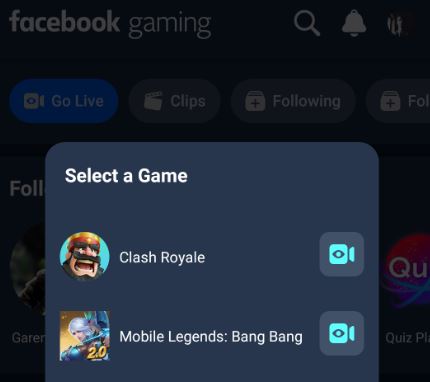 Facebook Gaming app