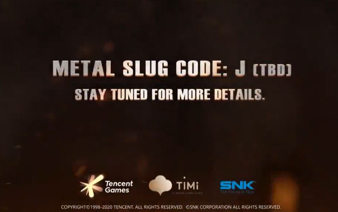 New Metal Slug mobile game, metal slug code j