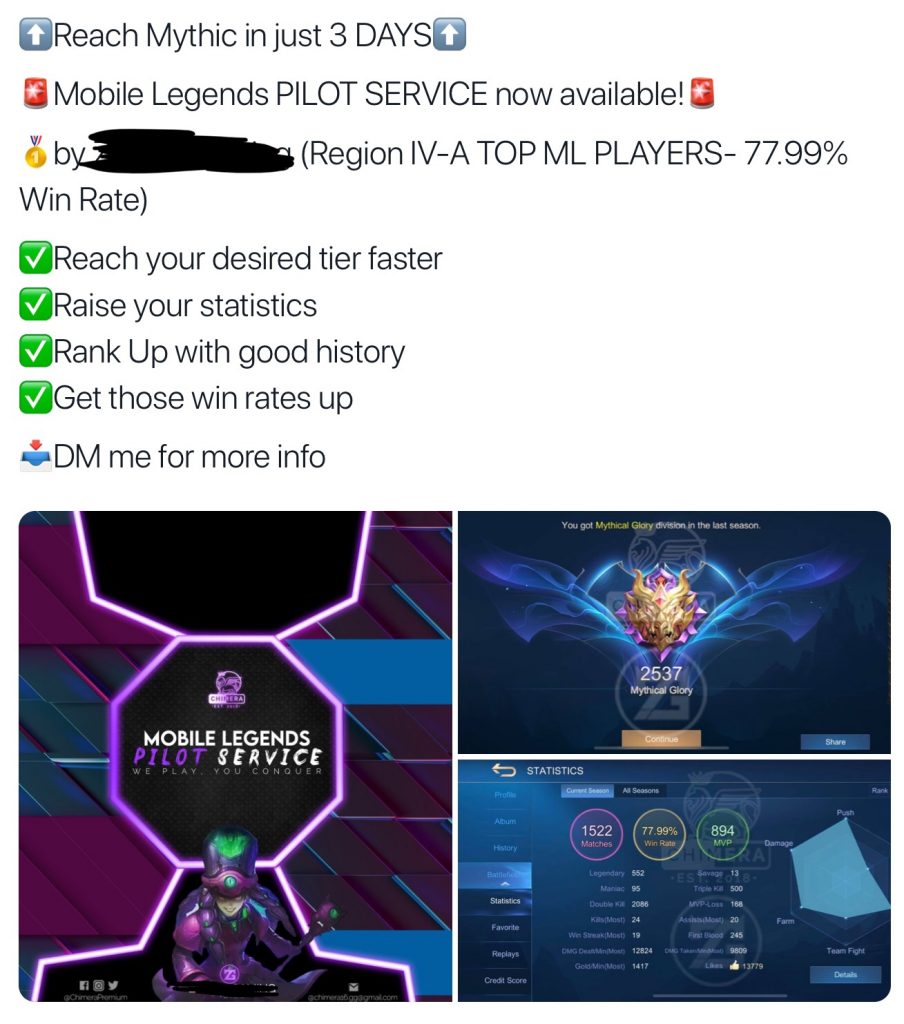 Mobile Legends account hacked