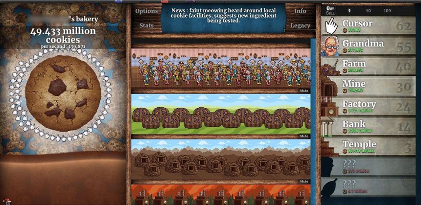 Cookie Clicker, one of the first viral Idle Games.