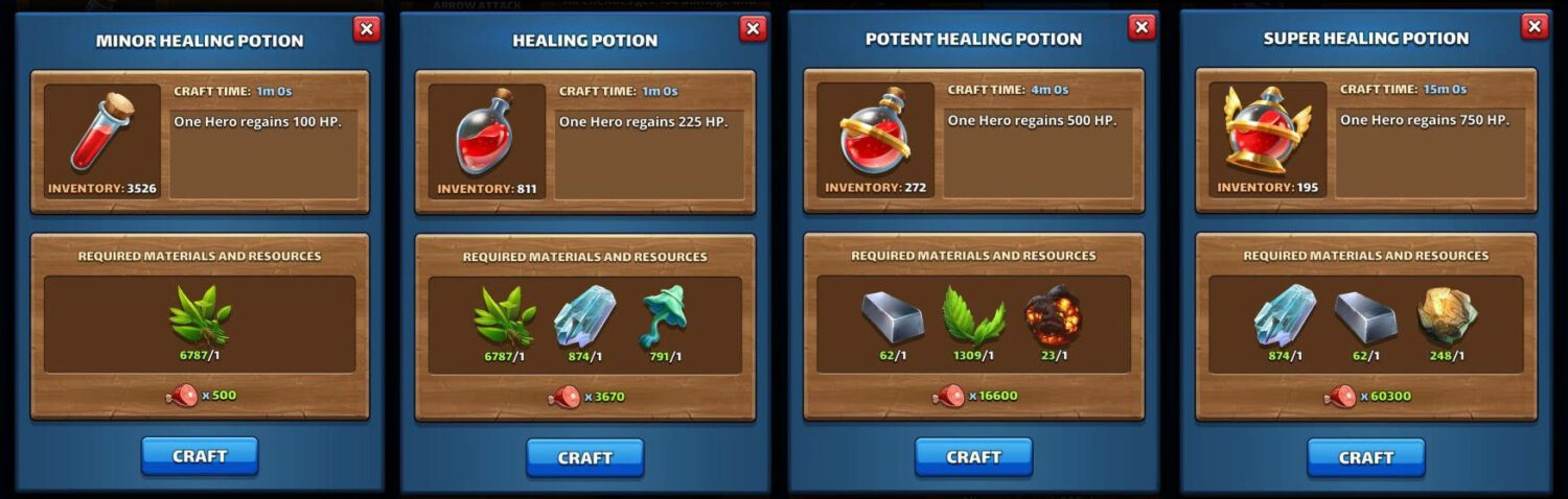 stonehearth game how to use healing potions