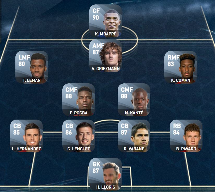 France EURO Matchday Squad Builders in PES 2020