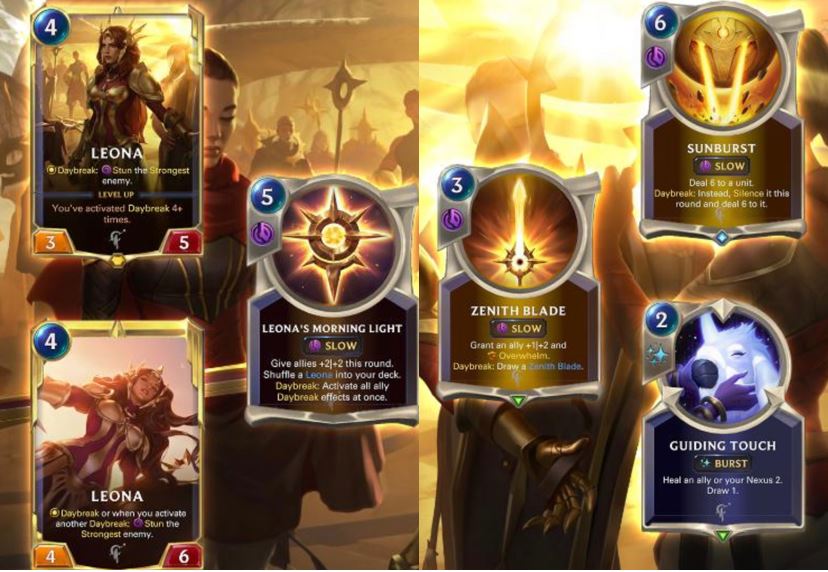Legends of Runeterra Spellshield keyword Targon cards Leona Champion