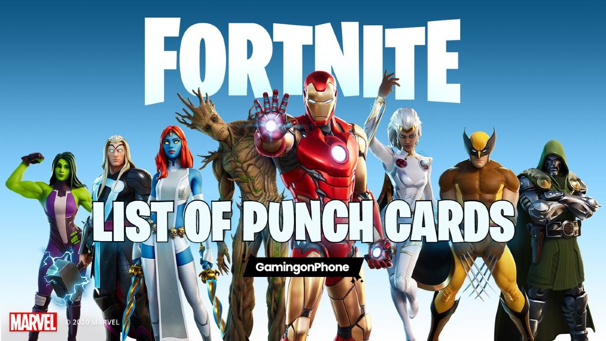 Fortnite Chapter 2 Season 4 List Of All Punch Cards Gamingonphone