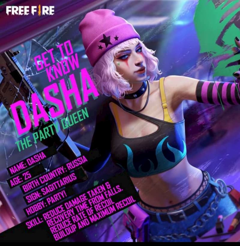 Free Fire New Character Dasha: Character analysis and ...