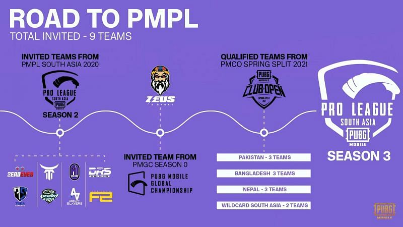 Total Teams in PMPL Season 3 South Asia, PMPL South Asia, PMPL