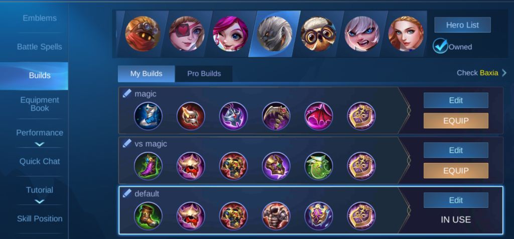 Mobile legends builds