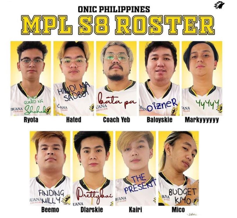 ONIC PH team roster: MPL-PH Season 8