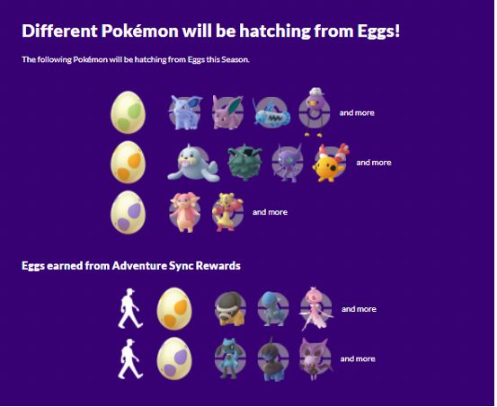 New hatchable Pokemons in the Season of Mischief