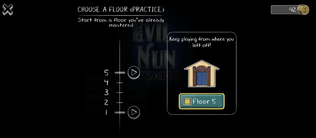 Evil Nun Maze: Endless Escape practice mode