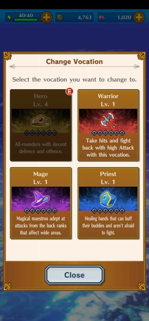 change vocation Dragon Quest Dai A Hero’s Bonds Beginners Guide