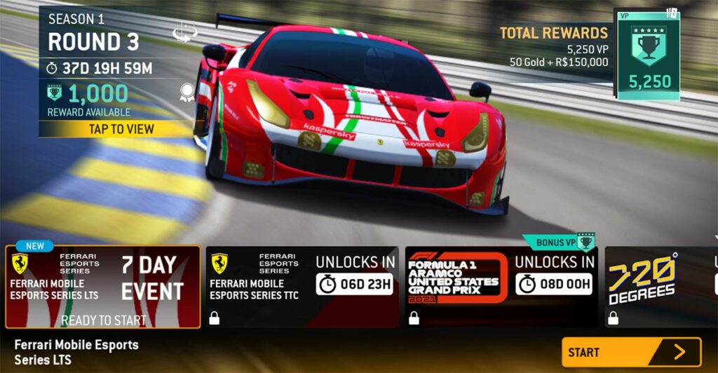 Ferrari Mobile Esports Series cover event details in-game