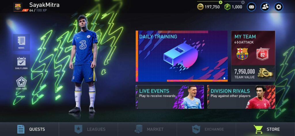 FIFA Mobile beta UI
