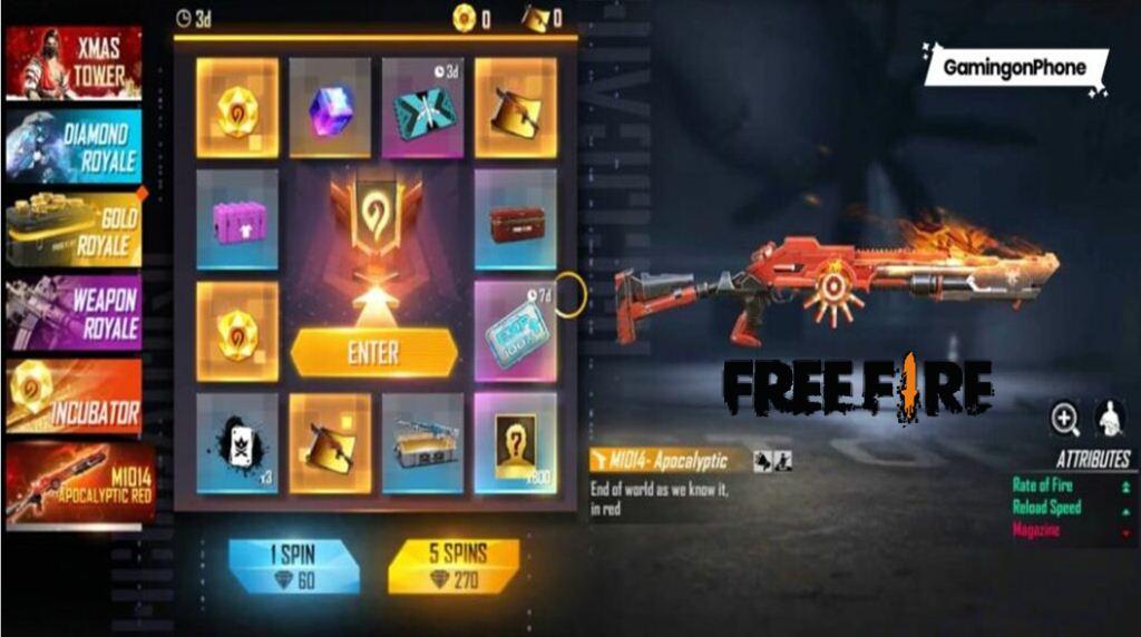 Free Fire M1014 Apocalyptic Red Incubator Royale
