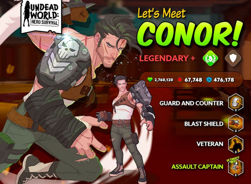 Conor'la tanışalım!  Undead World: Kahraman Hayatta Kalma Takımı Kompozisyonu