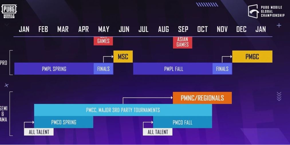 PUBG Mobile Esports Roadmap 2022