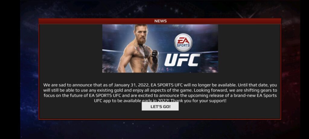 EA SPORTS UFC, EA SPORTS UFC Mobile 2'yi karşılamak için durdurulacak