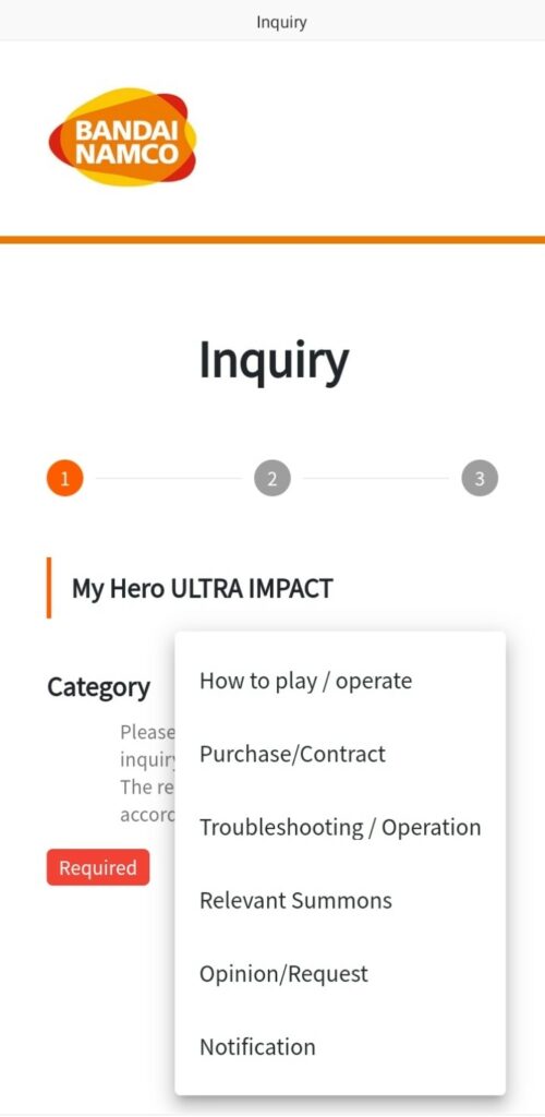 My Hero Ultra Impact customer support