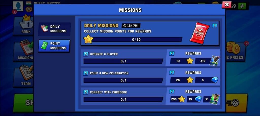 Daily Missions & Point Missions Mini Basketball Beginners Guide