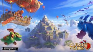 Clash of Clans Fly above mountains cover, Change the home village scenery in Clash of Clans