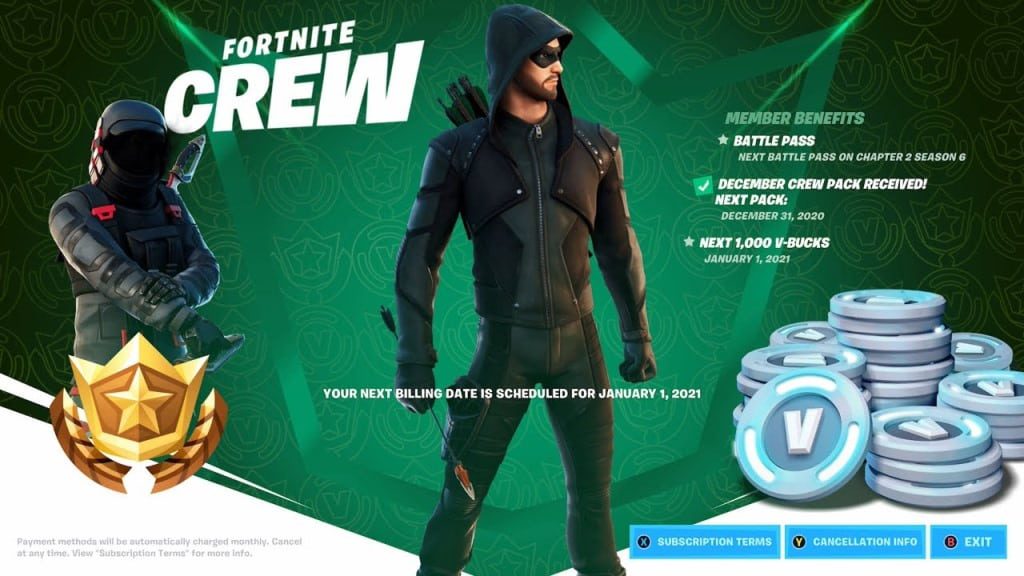 green-arrow-fornite-crew-pack