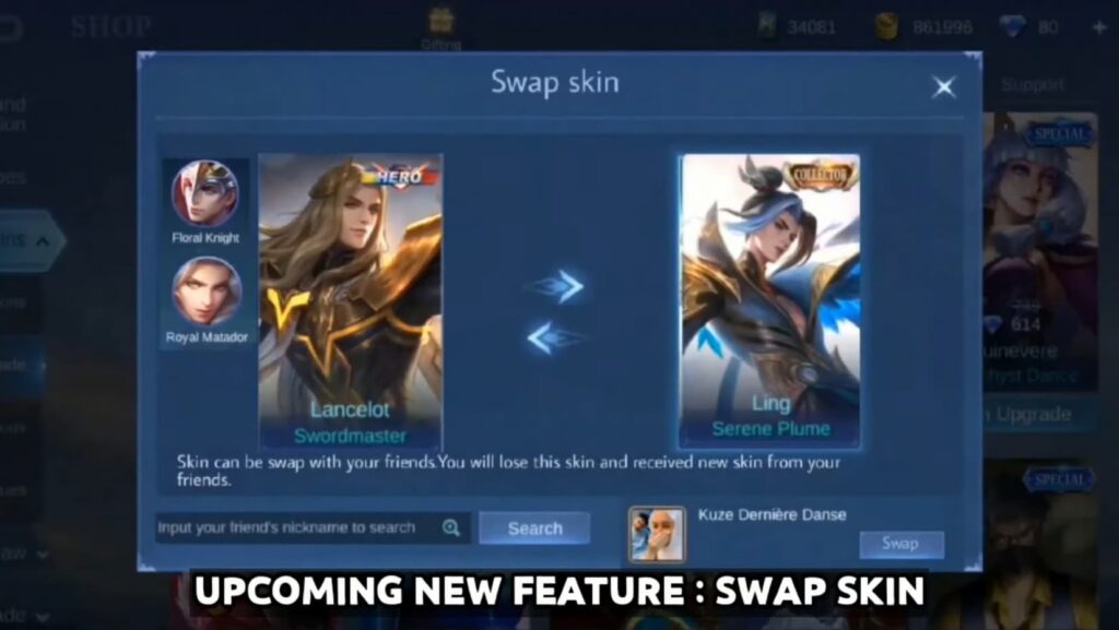 Mobile Legends Swap Skin feature leaks