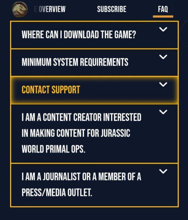 Jurassic World Primal Ops Official support website