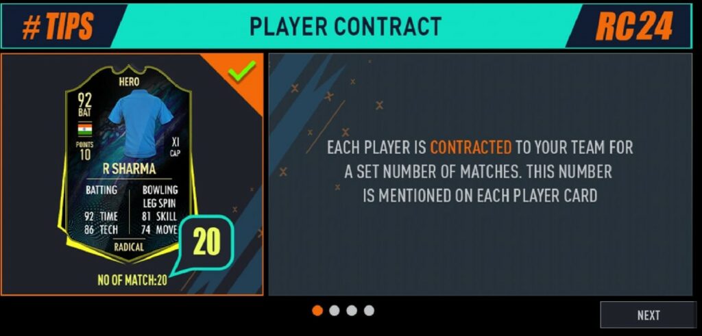 Real Cricket 24 Ranked Mode Player Contract