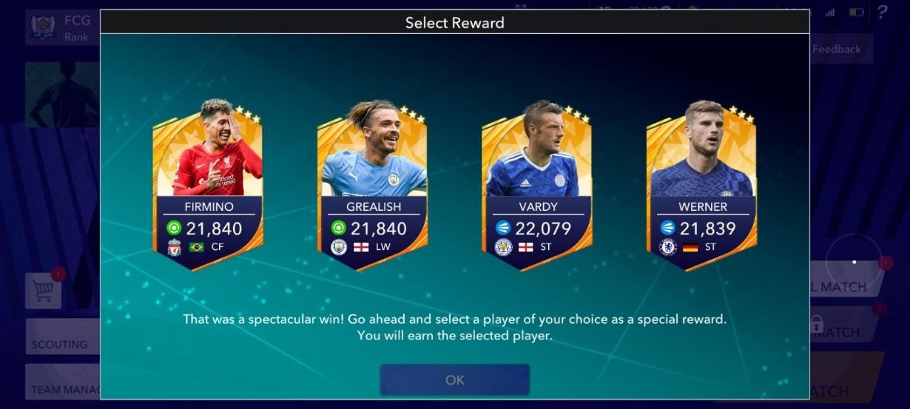 striker as the starter reward