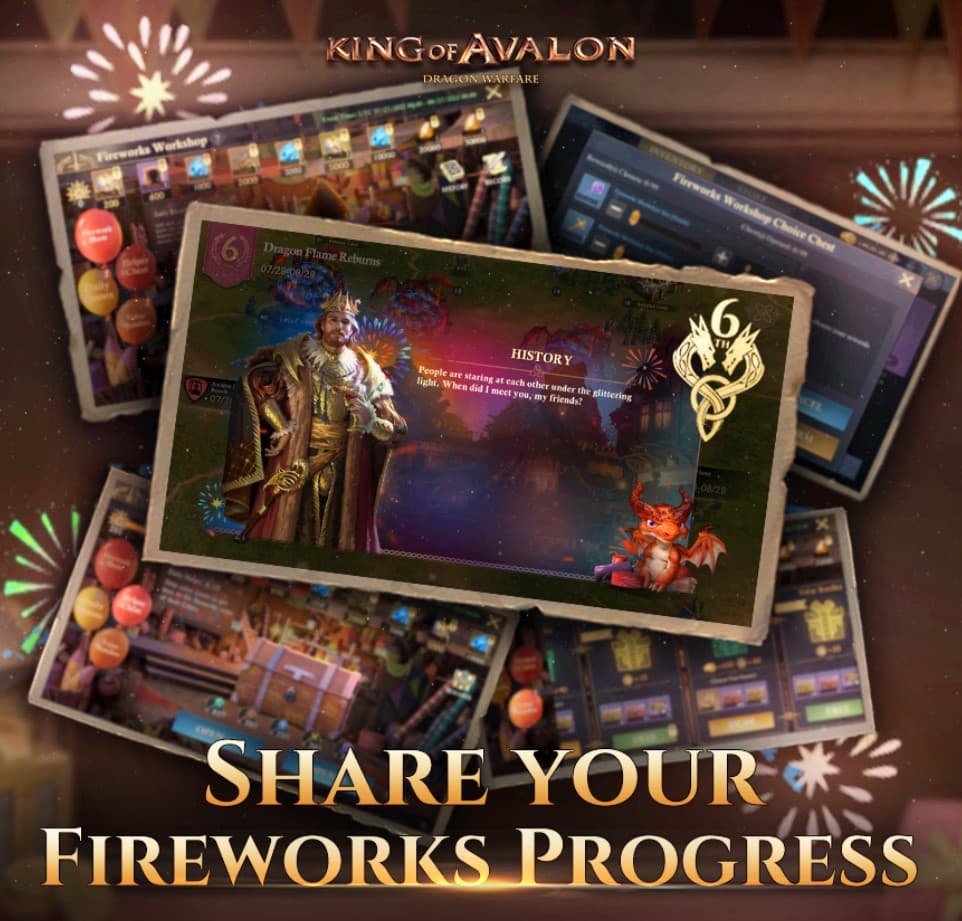 King of Avalon Fireworks Progress