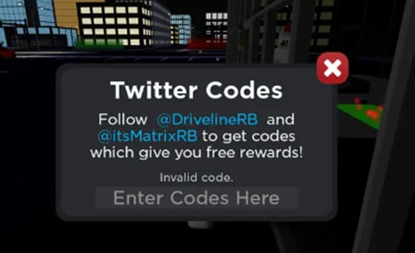 Roblox Drive City free redeem codes