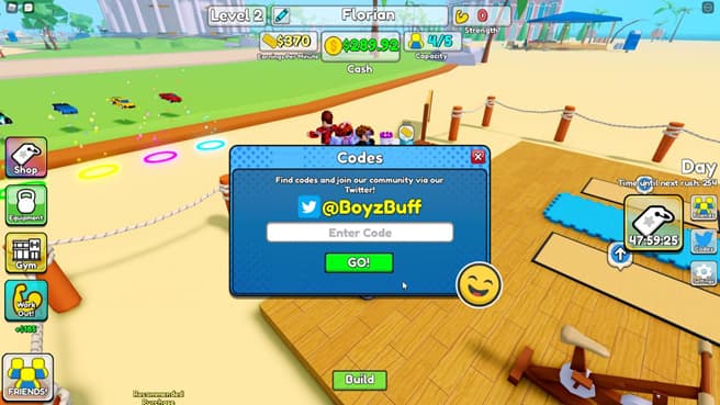 Roblox Gym Tycoon free redeem codes