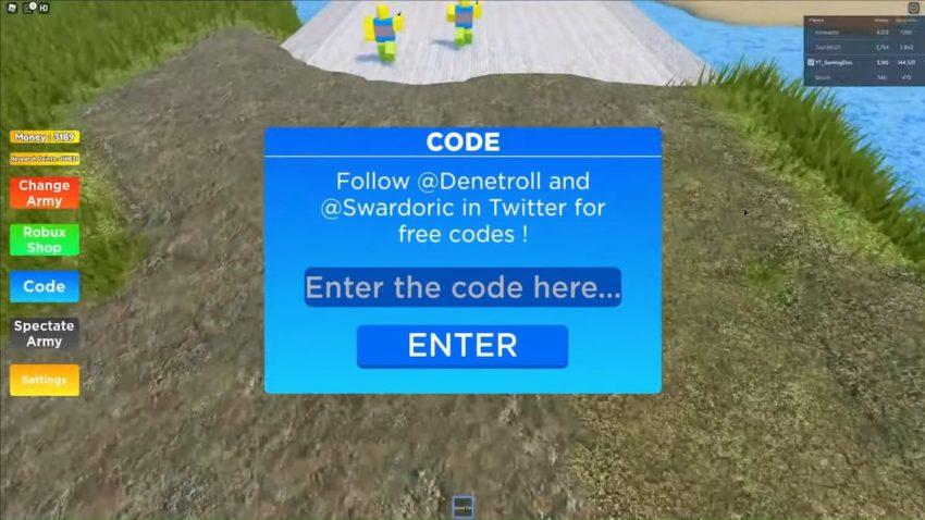 Roblox Noob Army Tycoon redeem codes