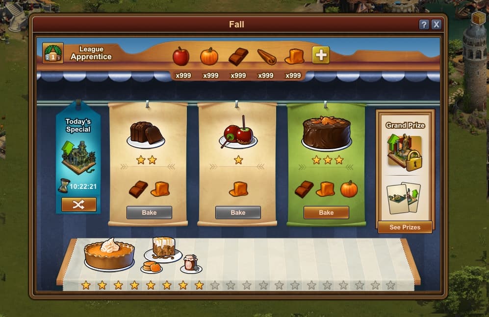 Forge of Empires great fall Bake Off 2022