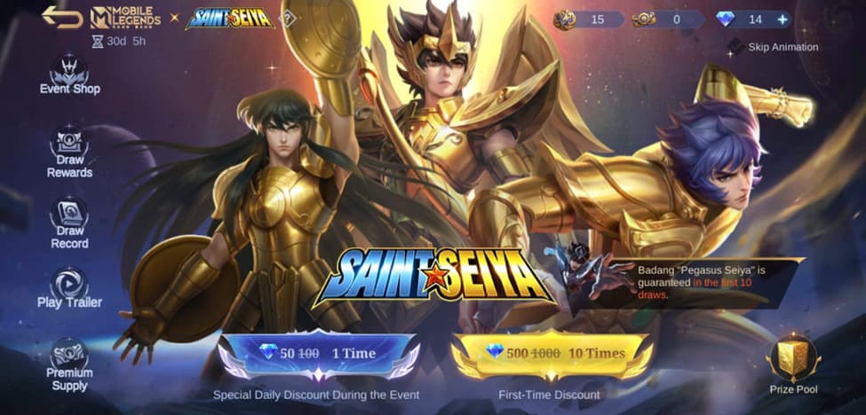 Mobile Legends Saint Seiya collaboration