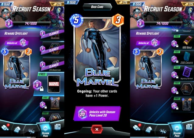 Marvel Snap cards season pass