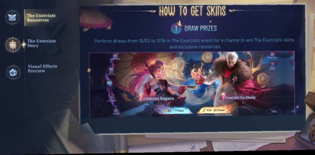 Mobile Legends how to get Exorcist skins