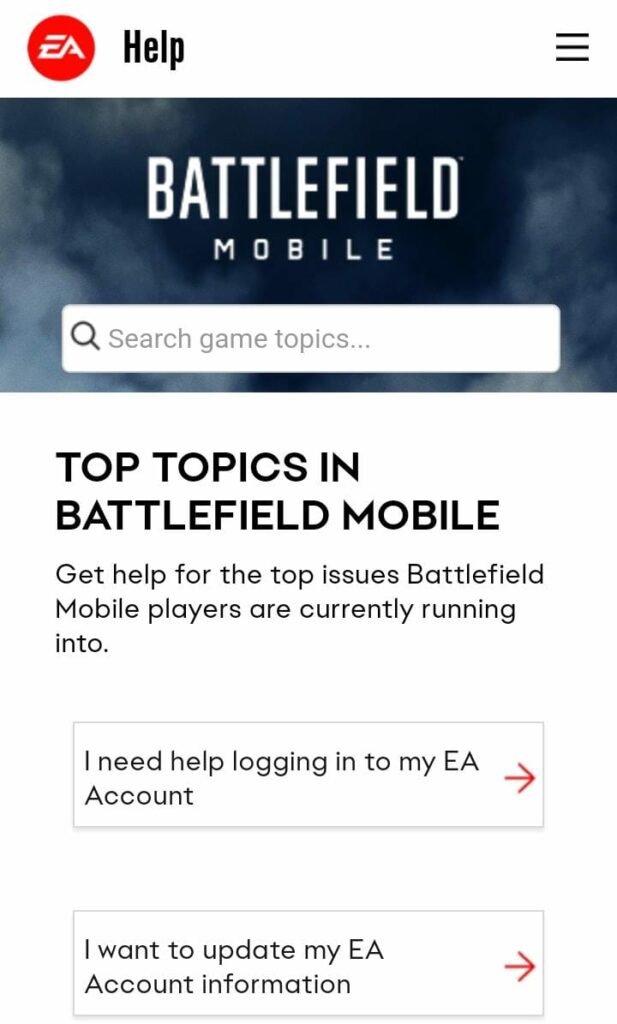 Battlefield Mobile Help Center