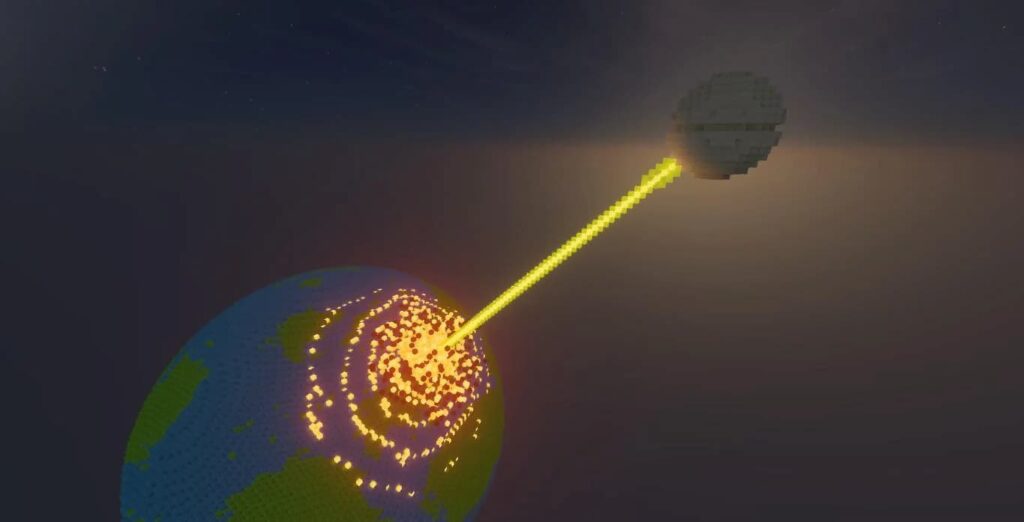 Minecraft Death Star vs Alderaan