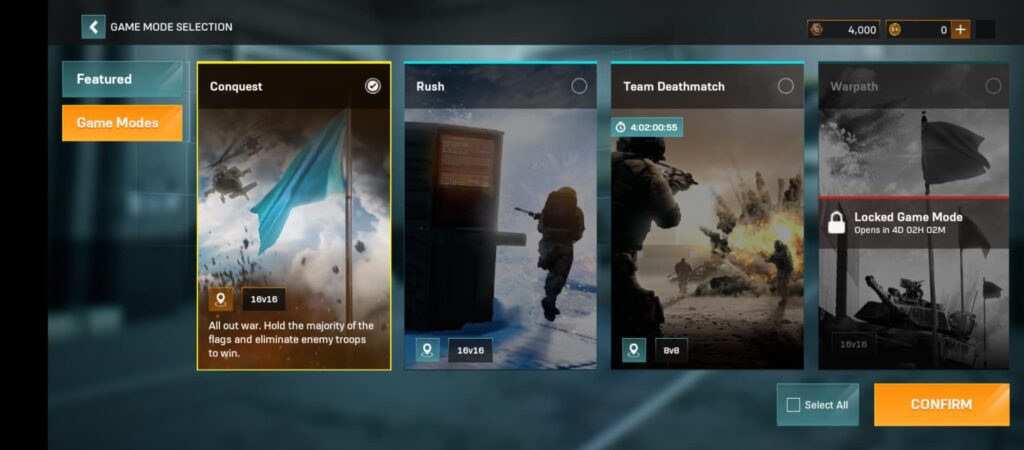 Play any game modes daily to level up in Battlefield Mobile