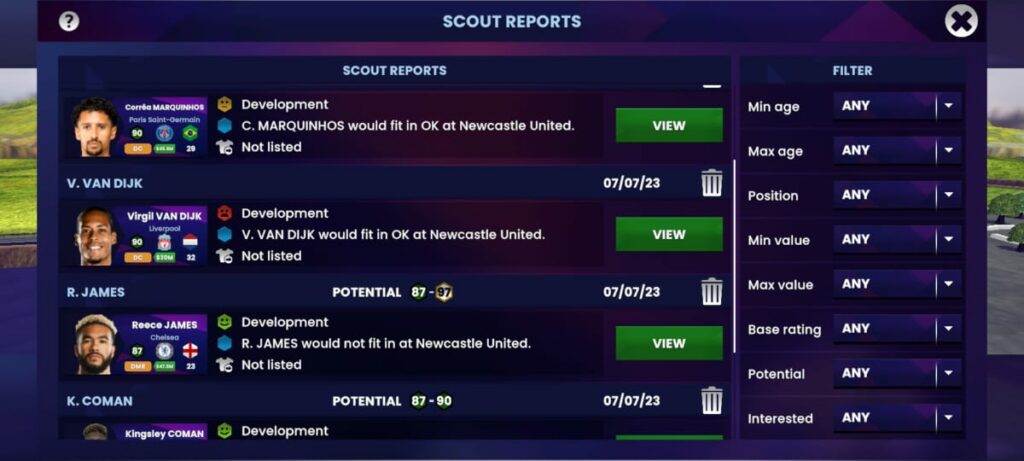 SM24 Scouts Reports