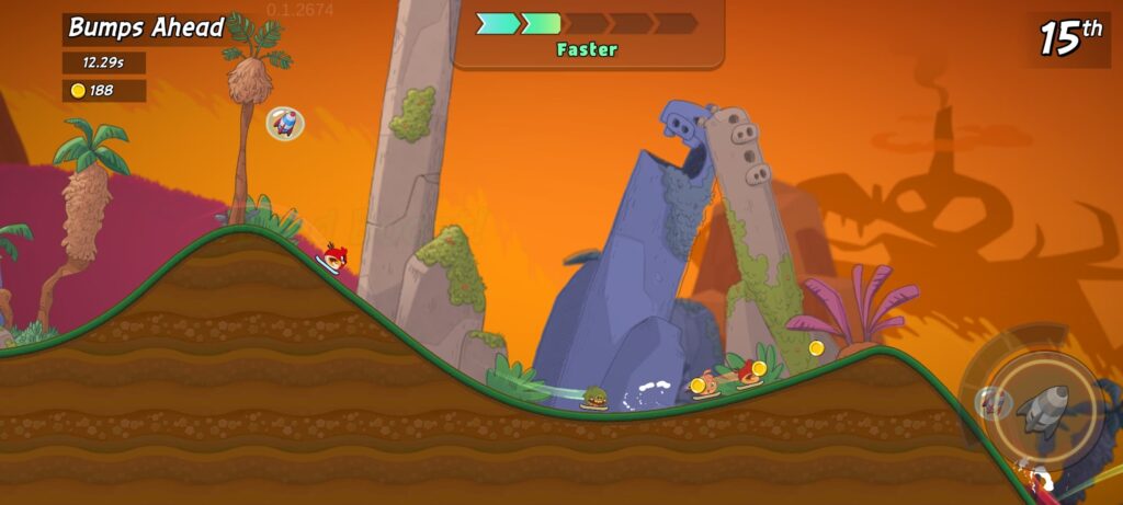 Angry Birds gameplay rocket