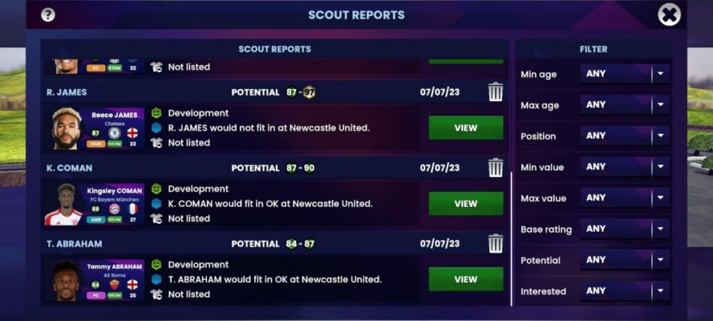Soccer Manager 2024 Scouting Potential