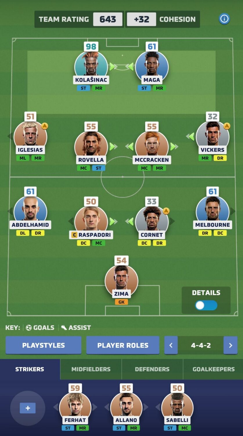 Soccer Matchday Manager 24 Squad