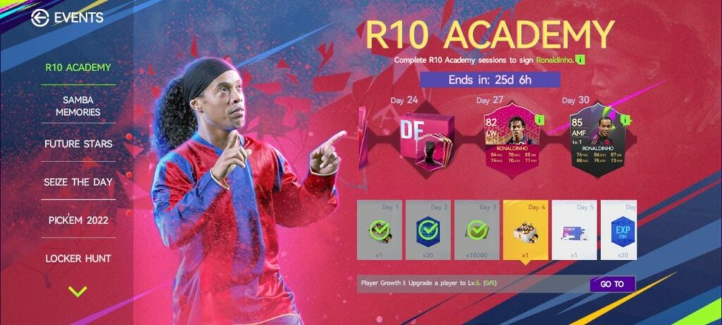Total Football R10 Academy Event Page