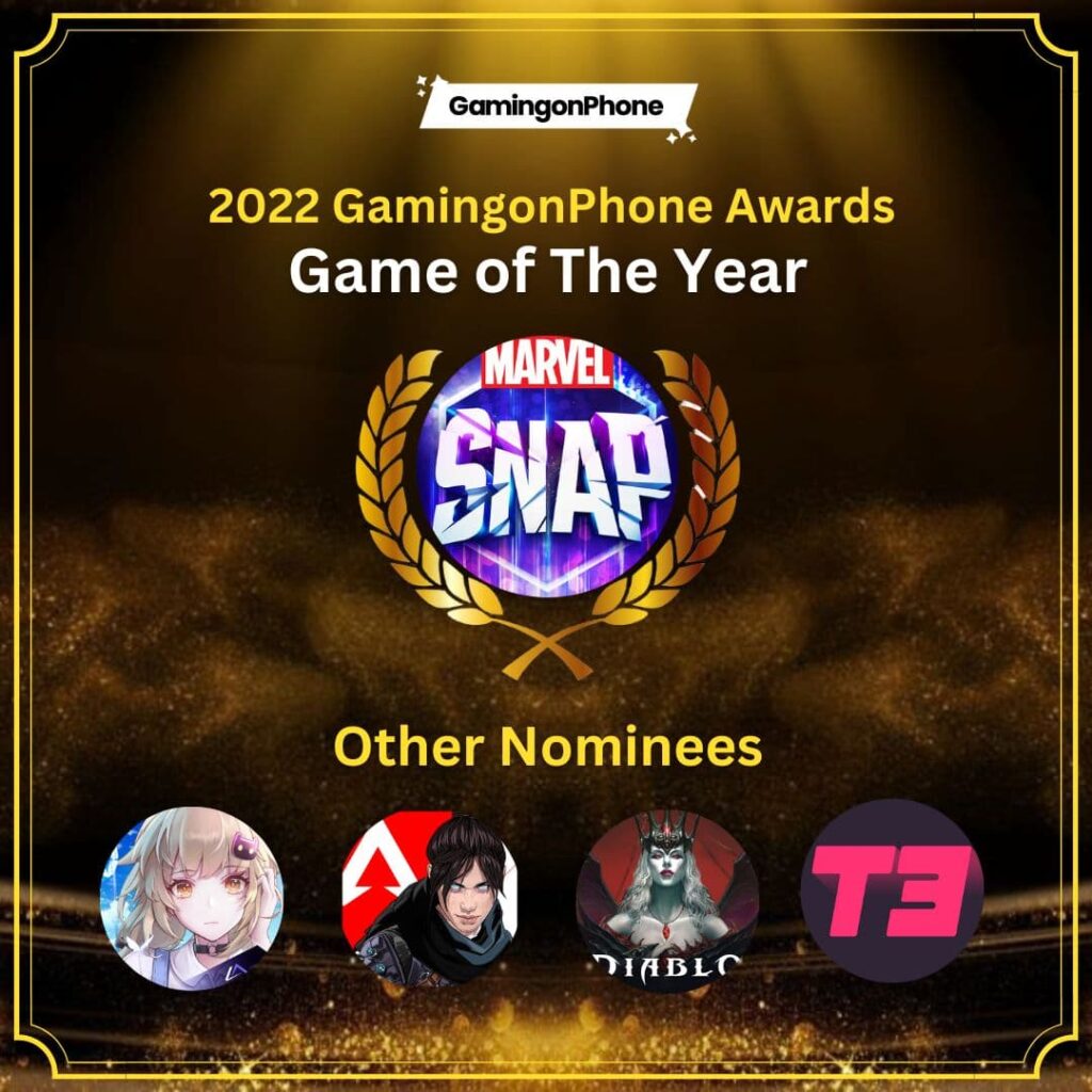 Marvel Snap award, best mobile game of 2022, Gamingonphone awards,