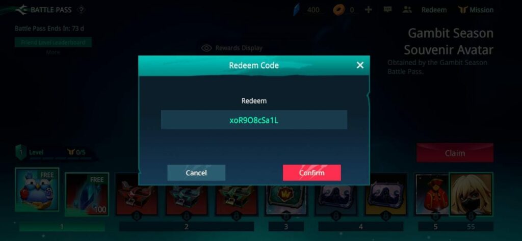 Autochess MOBA Redeem Code Section